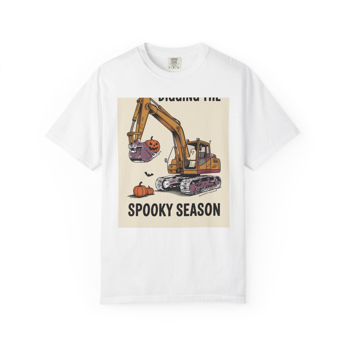 Halloween Excavator Shirt, Digging The Spooky Season Tee, Funny Ghost Pumpkin T-Shirt, Construction Halloween Gift