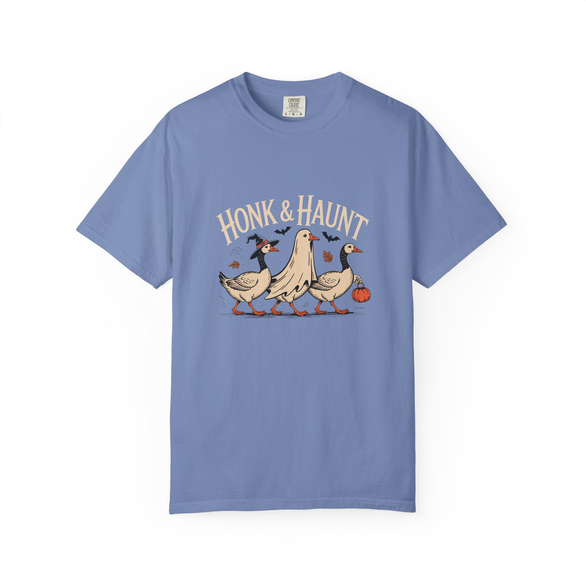 Honk & Haunt Geese Halloween Shirt, Funny Goose Halloween Tee, Vintage Spooky Season T-Shirt, Witch Ghost Goose Gift