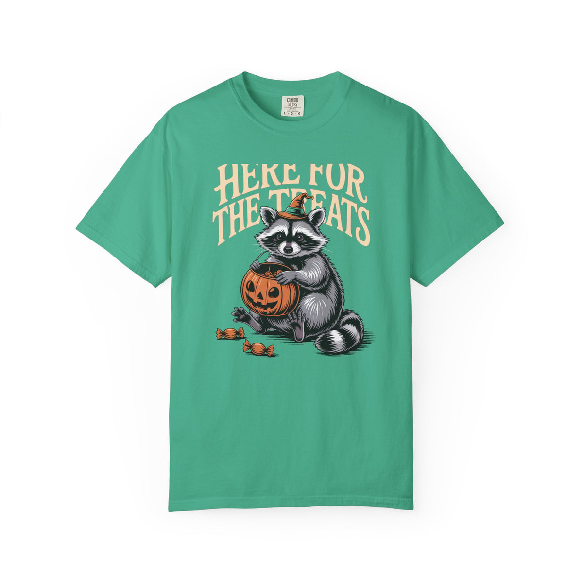 Here For The Treats Raccoon Shirt, Funny Halloween T-Shirt, Vintage Trick Or Treat Tee, Spooky Season Raccoon Gift