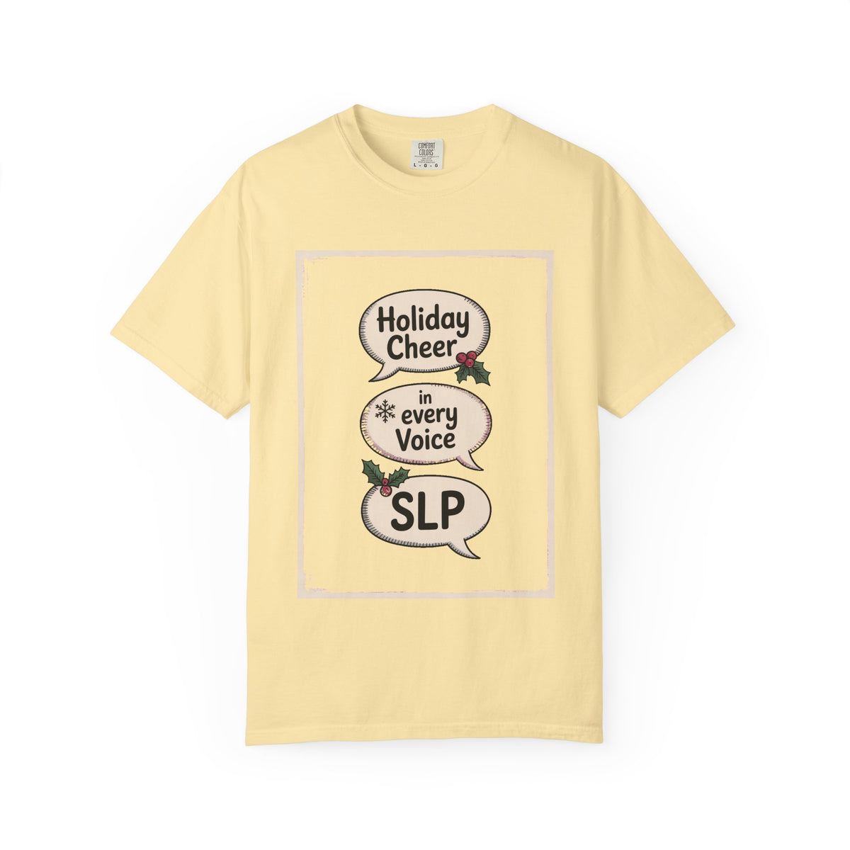 SLP Christmas Shirt, Holiday Cheer In Every Voice, Speech Language Pathologist Christmas Crew Tee, SLP Gift, Christmas Profession Shirt