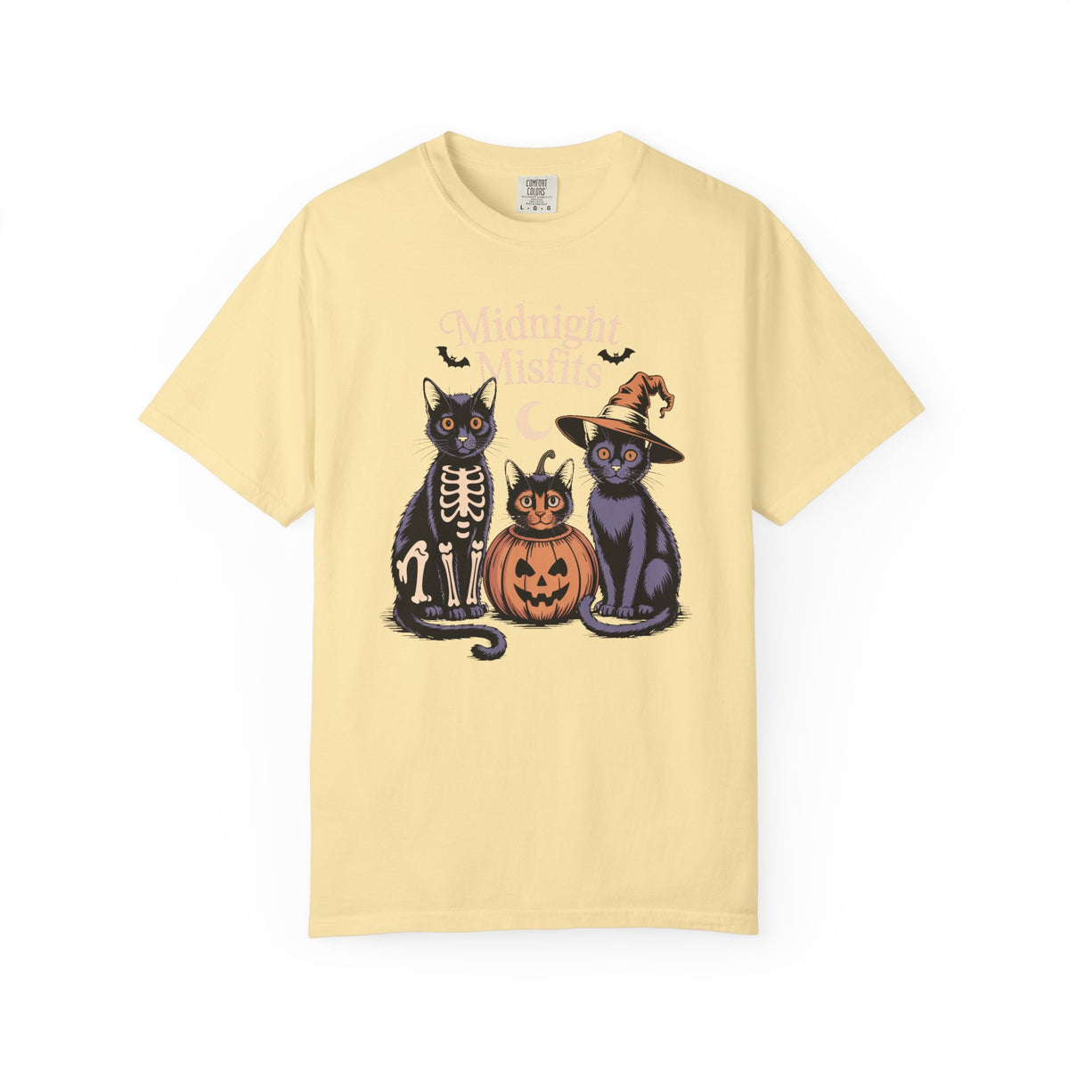The Midnight Misfits Cats Shirt, Funny Black Cat Halloween T-Shirt, Vintage Cat Costume Tee, Spooky Season Gift