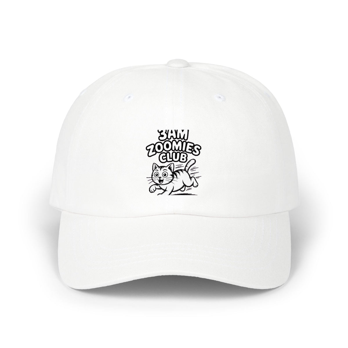 3AM Zoomies Club Dad Hat, Funny Cat Cap, Crazy Cat Lady Gift, Cute Cat Lover Embroidered Hat, Zoomies Cat Dad Cap, Feral Cat Hat