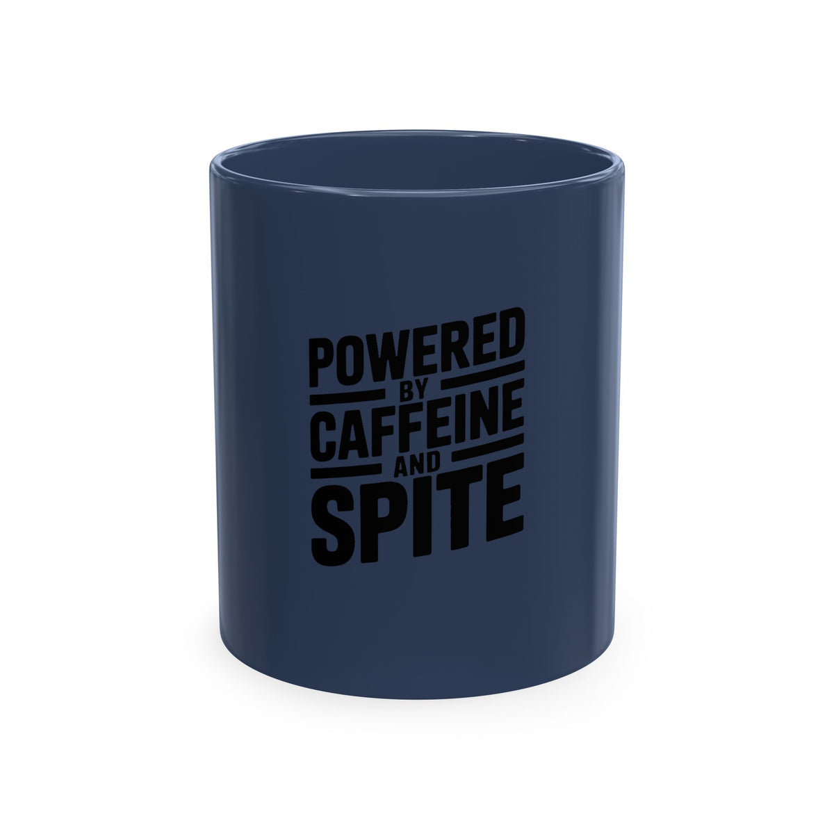 Powered By Caffeine And Spite Mug, Funny Sarcastic Coffee Mug, Bold Typography Coffee Cup, Sarcastic Gift for Coworker