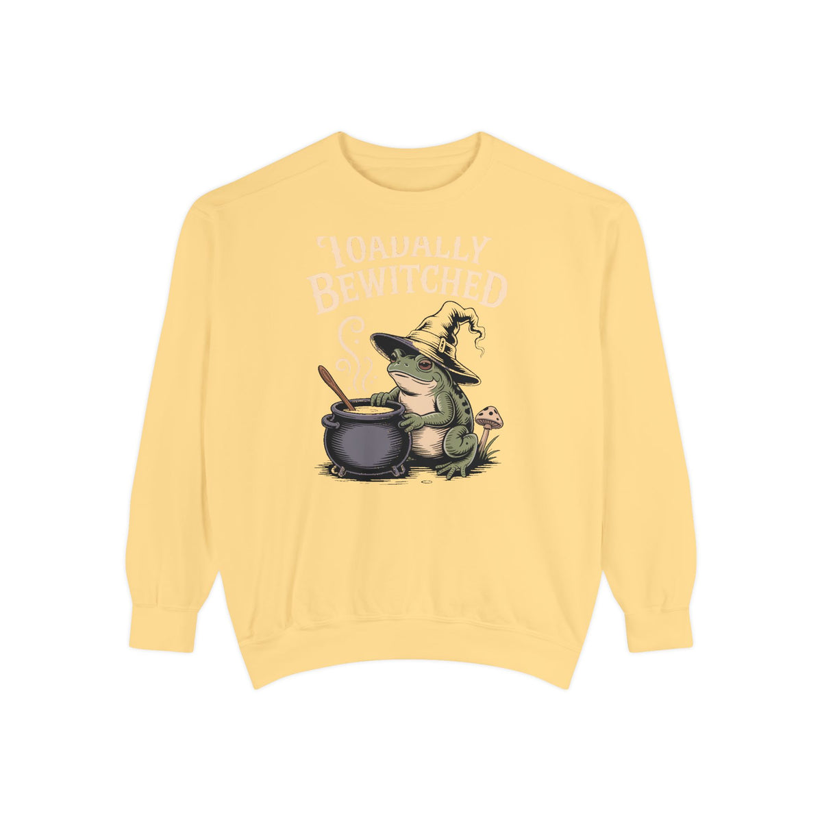Toadally Bewitched Sweatshirt, Funny Witch Toad Halloween Crewneck, Vintage Storybook Frog Witch Gift, Spooky Season Sweatshirt