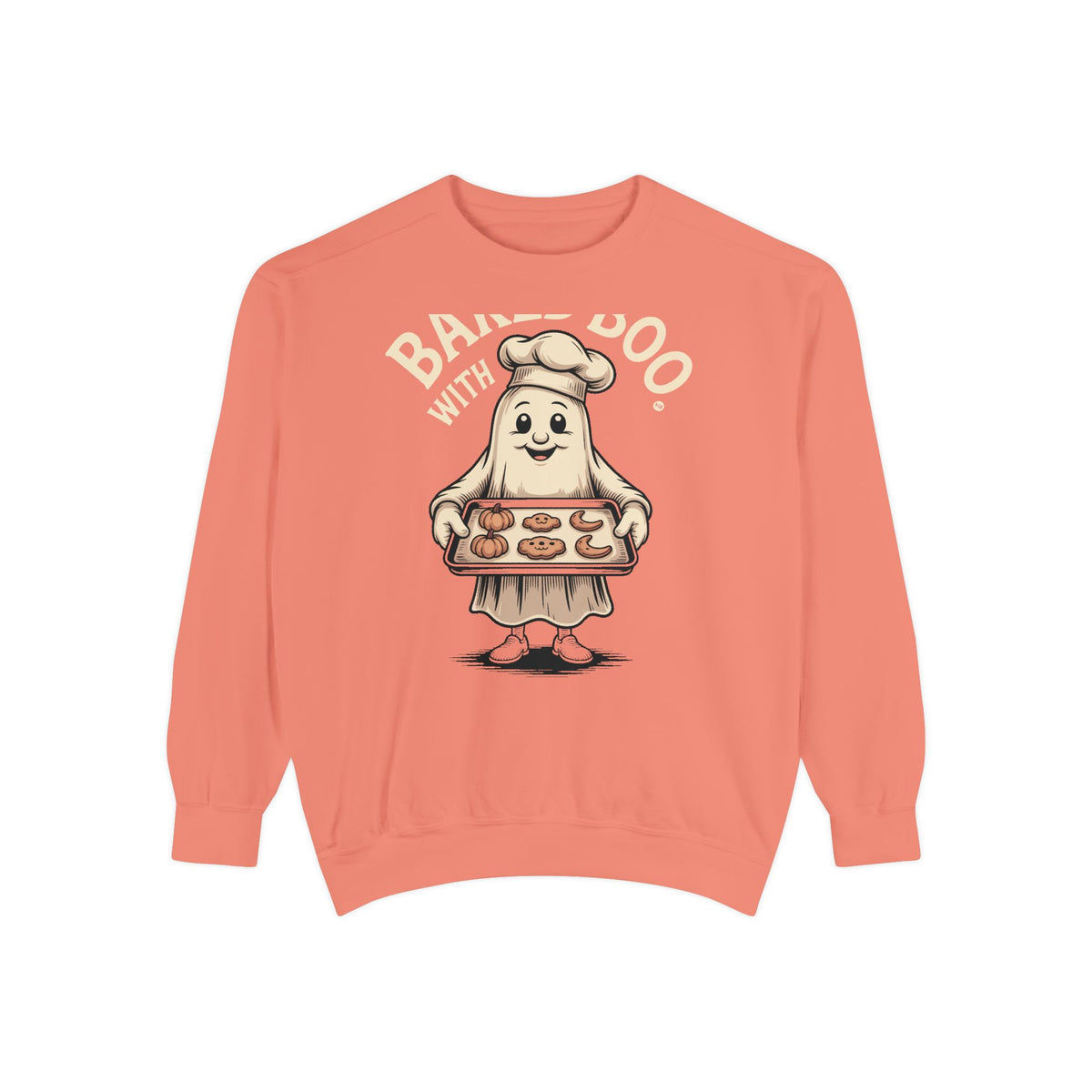 Baked With Boo Ghost Sweatshirt, Halloween Baking Crewneck, Cute Ghost Cookie Shirt, Fall Bakery Gift, Spooky Season Sweatshirt
