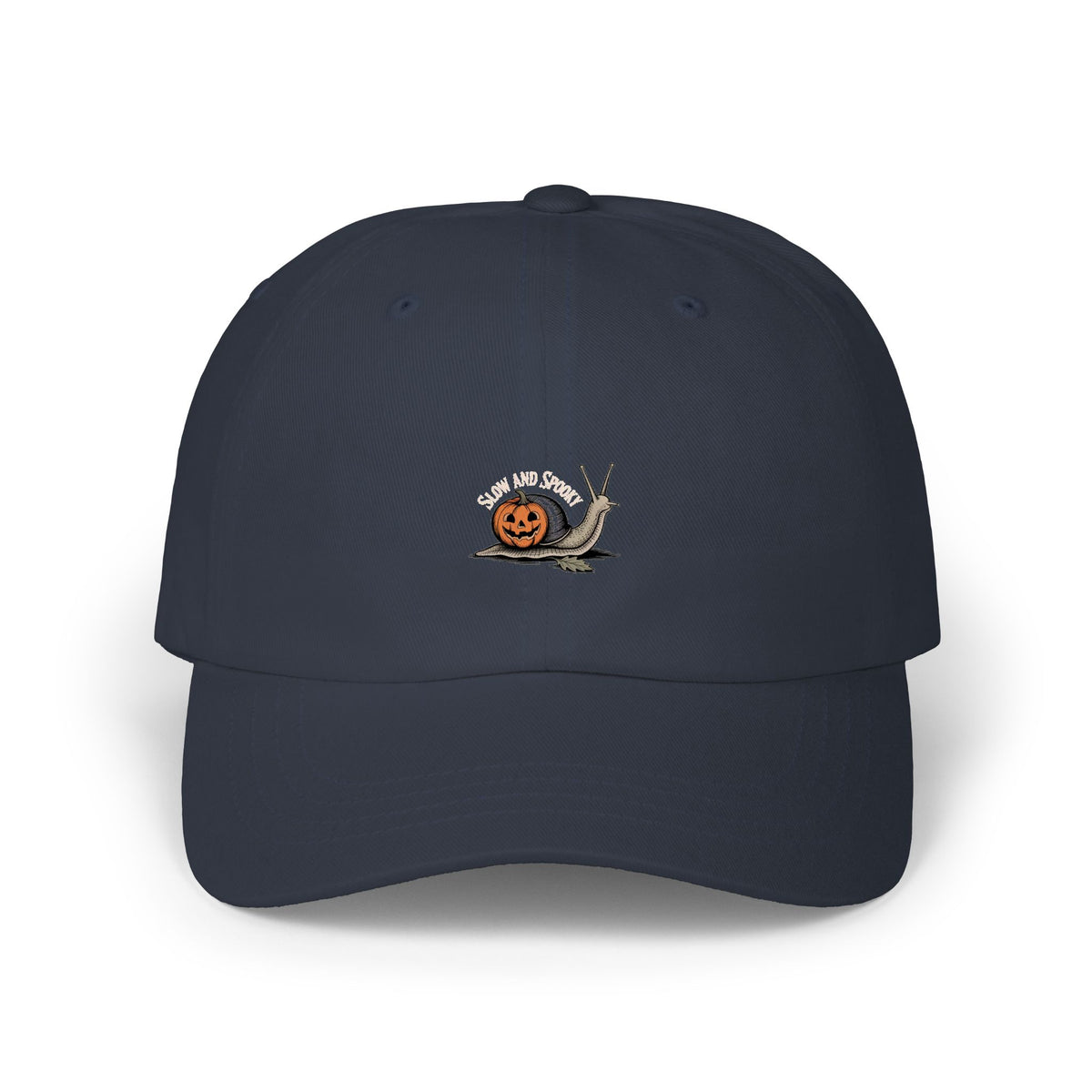 Slow And Spooky Snail Dad Cap, Halloween Snail Hat, Pumpkin Shell Embroidered Cap, Vintage Halloween Hat, Fall Season Gift