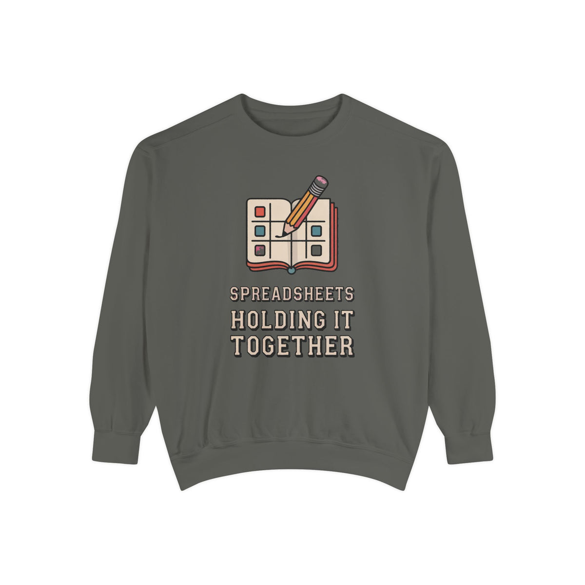 Analyst Sweatshirt, Spreadsheets Holding It Together, Funny Office Sarcasm Crewneck, Data Analyst Gift, Finance Nerd Sweater, Sarcastic Cow…