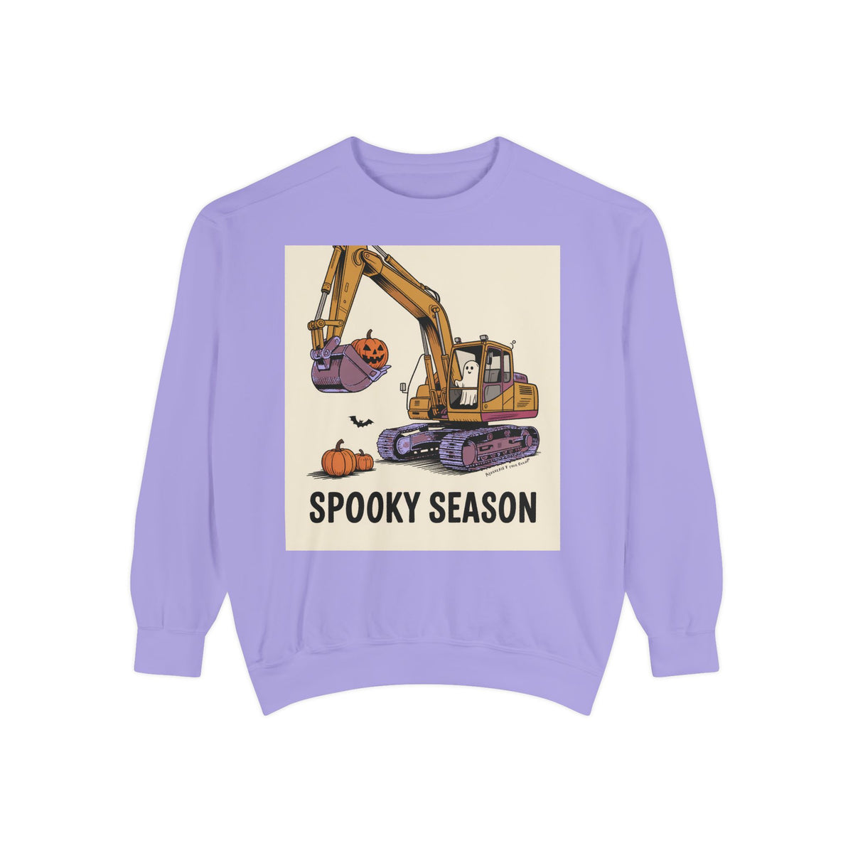 Digging The Spooky Season Excavator Sweatshirt, Funny Halloween Crewneck, Construction Ghost Pumpkin Shirt, Halloween Gift for Him