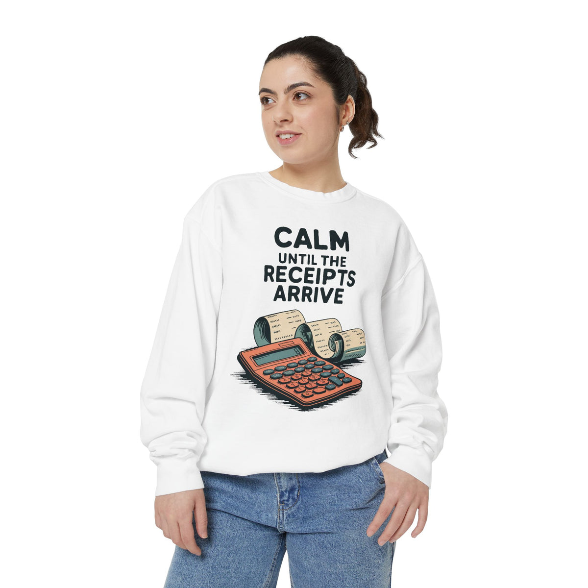 Accountant Sweatshirt, Calm Until The Receipts Arrive, Funny Accountant Gift, Tax Season Sweatshirt, Sarcastic Accounting Crewneck, CPA Gift