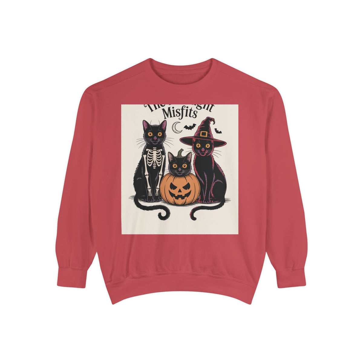 Halloween Black Cat Sweatshirt, Funny Cat Halloween Crewneck, Spooky Season Tee, The Midnight Misfits Cats Costume Shirt Gift