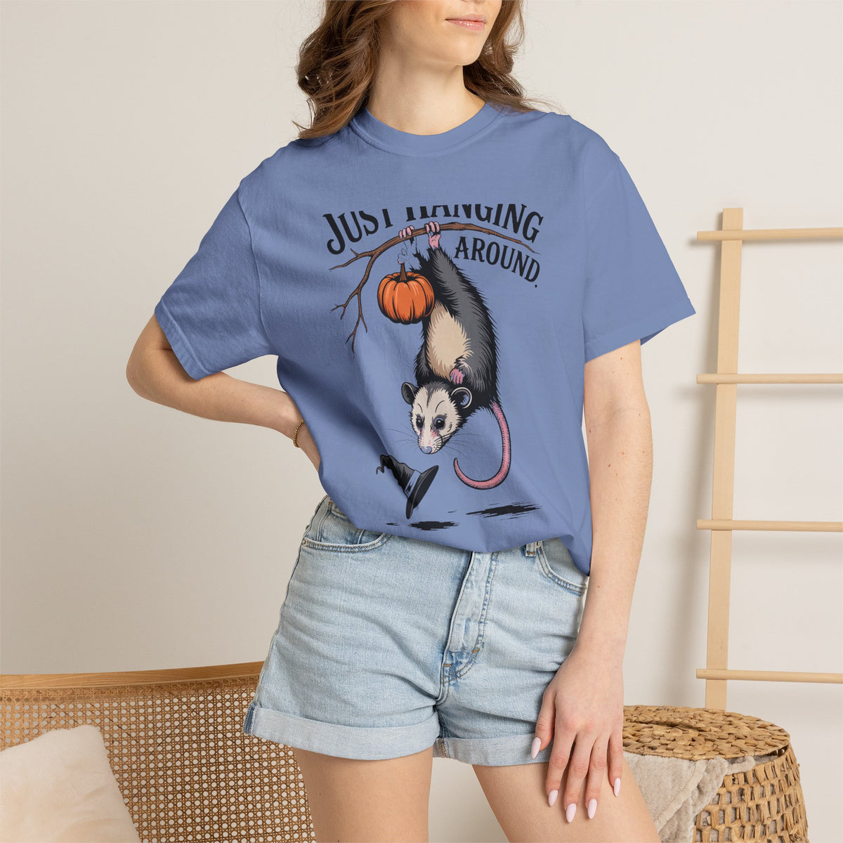 Just Hanging Around Opossum Shirt, Vintage Halloween Possum T-Shirt, Funny Halloween Gift, Retro Naturalist Tee