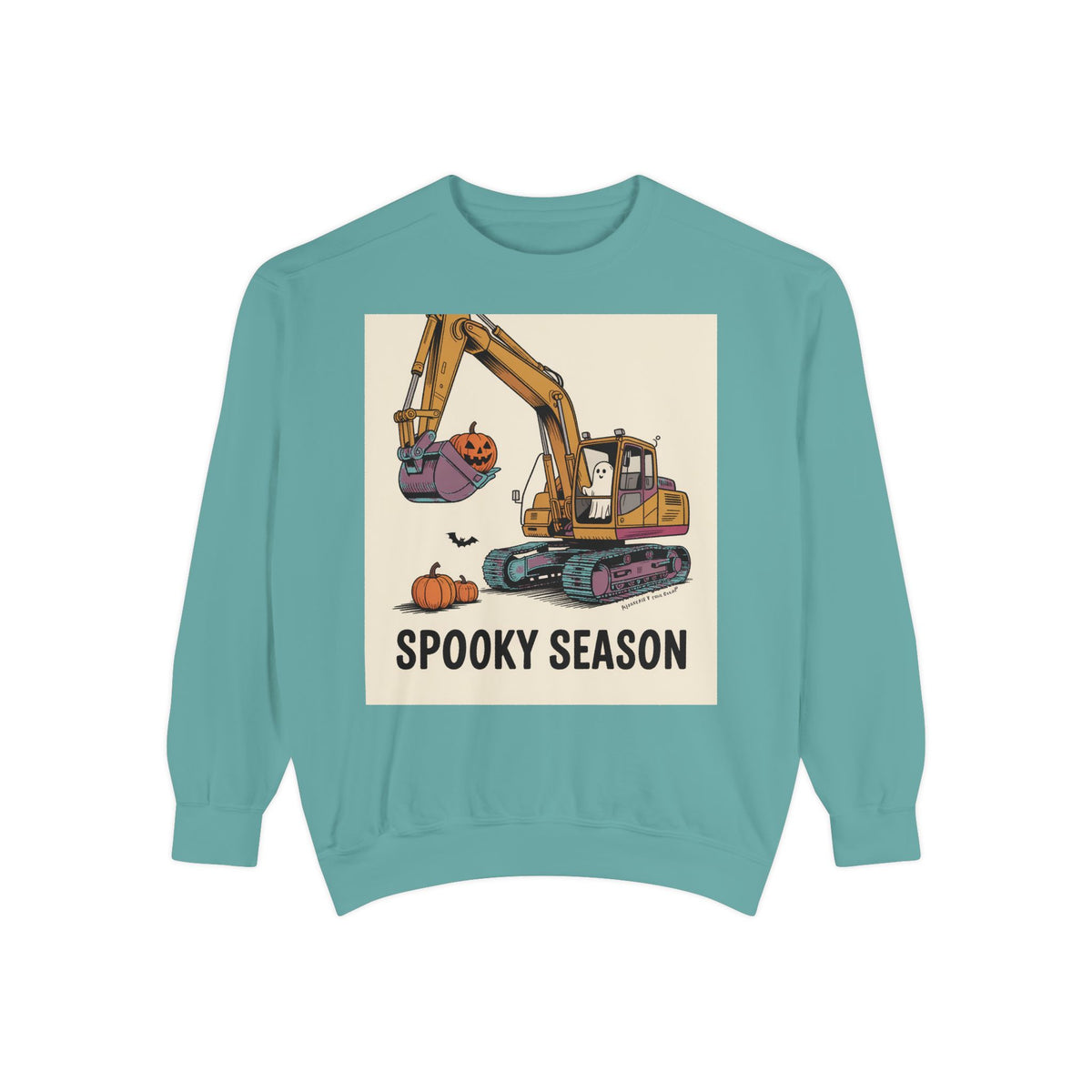 Digging The Spooky Season Excavator Sweatshirt, Funny Halloween Crewneck, Construction Ghost Pumpkin Shirt, Halloween Gift for Him
