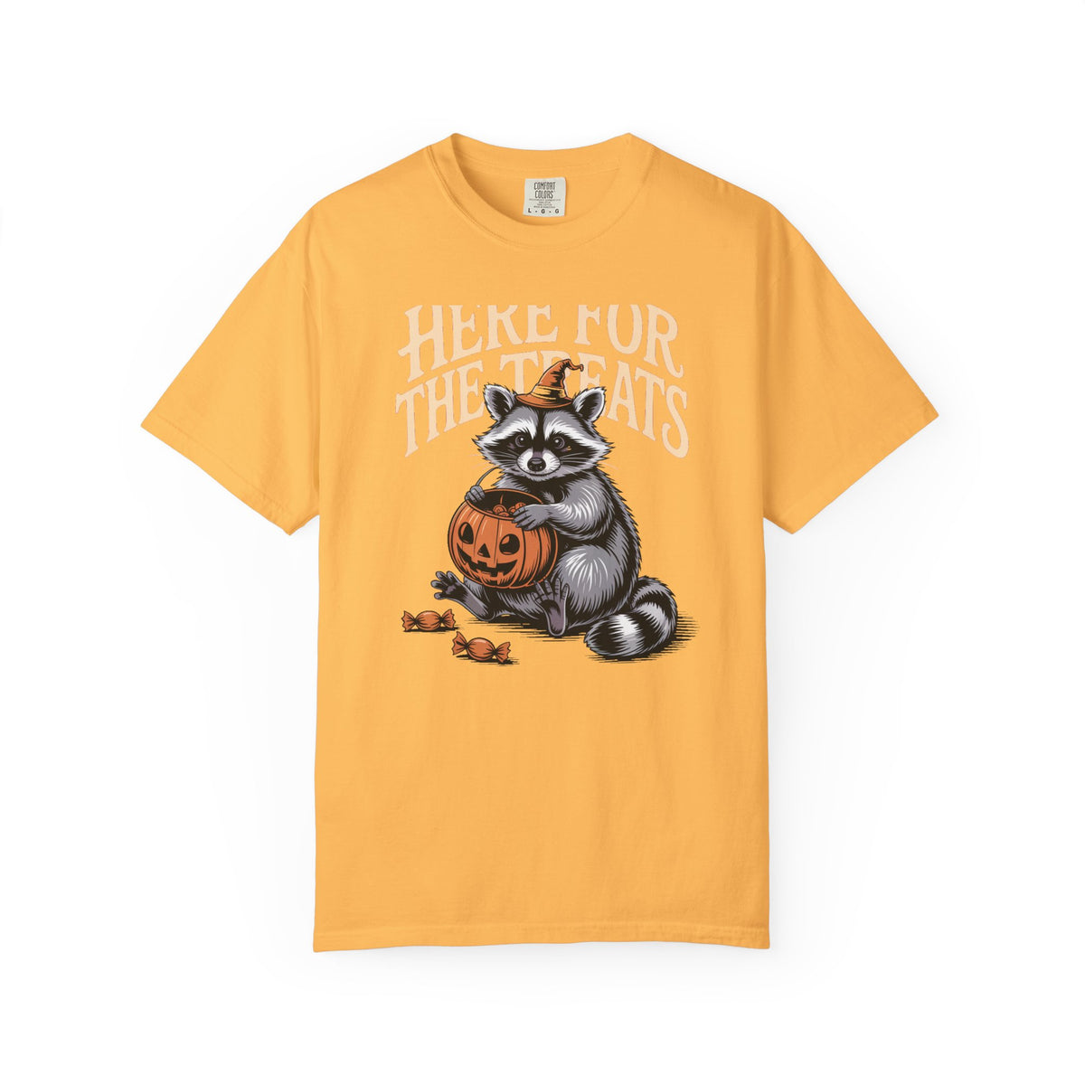 Here For The Treats Raccoon Shirt, Funny Halloween T-Shirt, Vintage Trick Or Treat Tee, Spooky Season Raccoon Gift