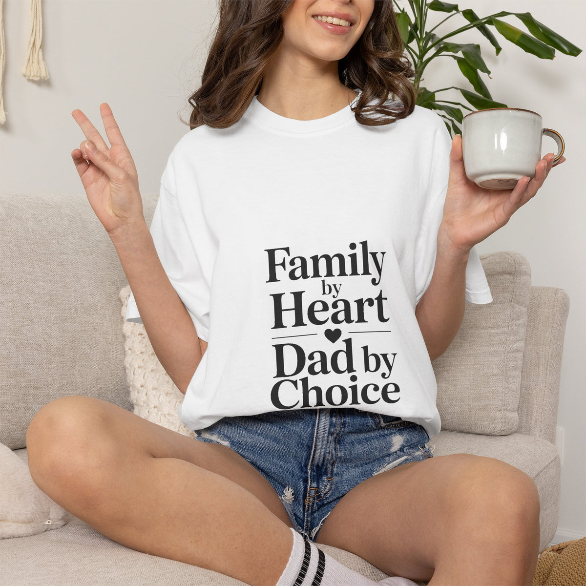 Bonus Dad Shirt, Family By Heart Dad By Choice Tee, Father's Day Gift For Bonus Dad, Stepdad Gift Shirt, Minimalist Dad Tee, Gift For Stepd…
