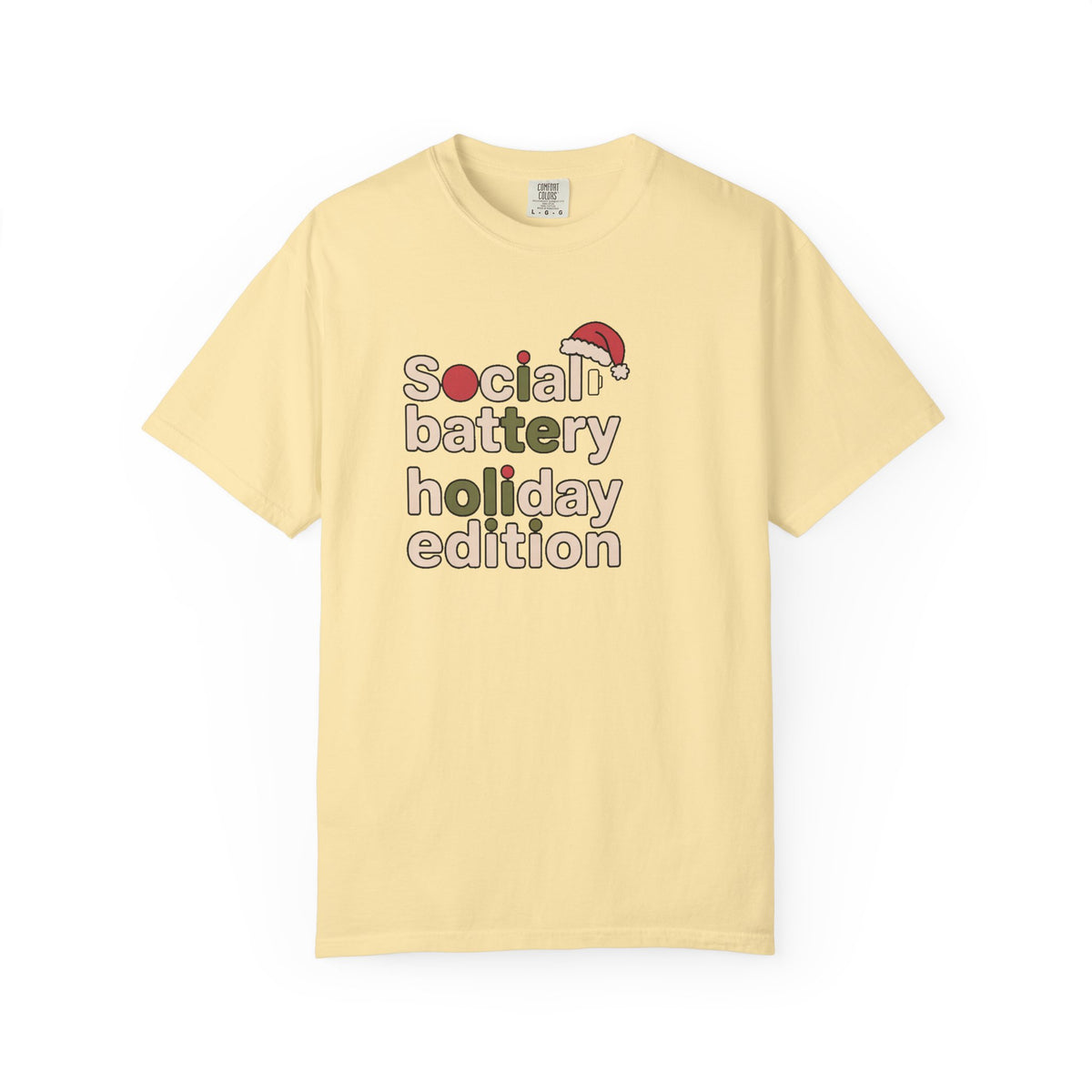 Social Battery Holiday Edition Shirt, Funny Christmas Tee For Socially Tired, Introvert Christmas Gift, Low Battery Holiday Shirt, Funny Xm…