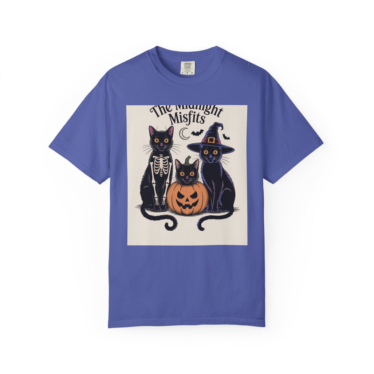 The Midnight Misfits Cats Halloween Shirt, Funny Black Cat Costume Tee, Spooky Season Portrait T-Shirt, Cat Lover Gift