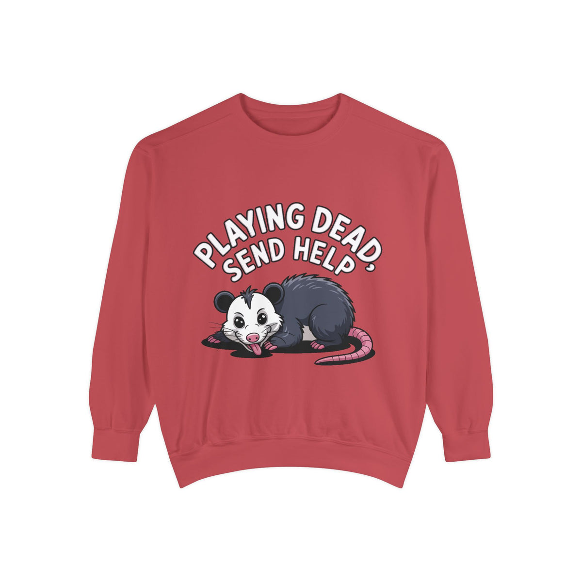 Funny Opossum Sweatshirt, Playing Dead Send Help Crewneck, Cute Possum Lover Gift, Funny Animal Sweatshirt for Introverts