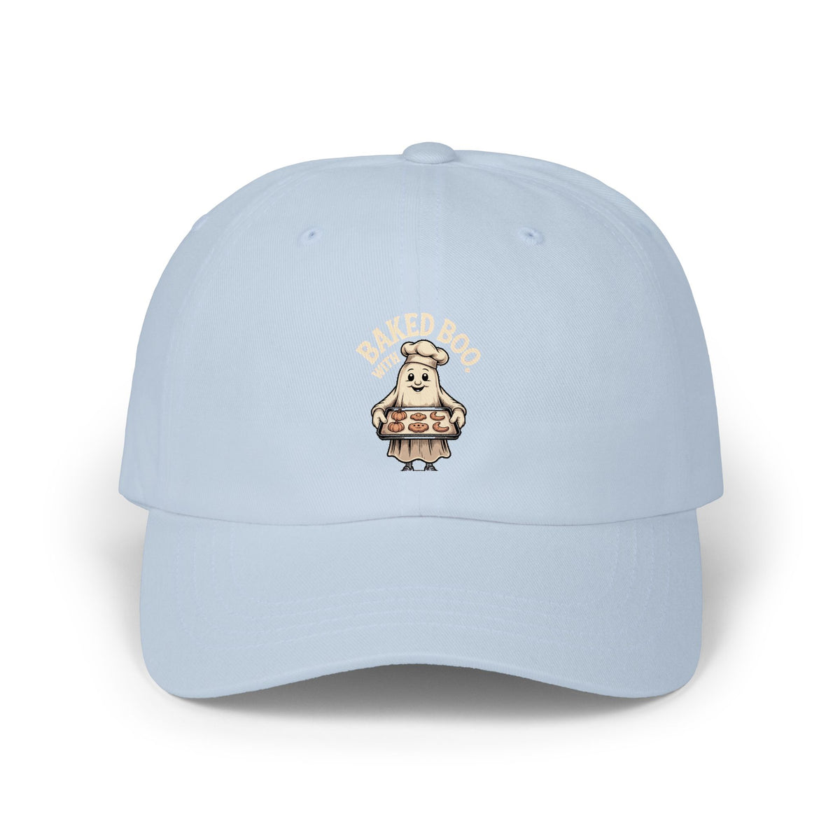 Baked With Boo Ghost Dad Hat, Funny Halloween Baking Cap, Cute Ghost Cookies Embroidered Hat, Fall Bakery Gift