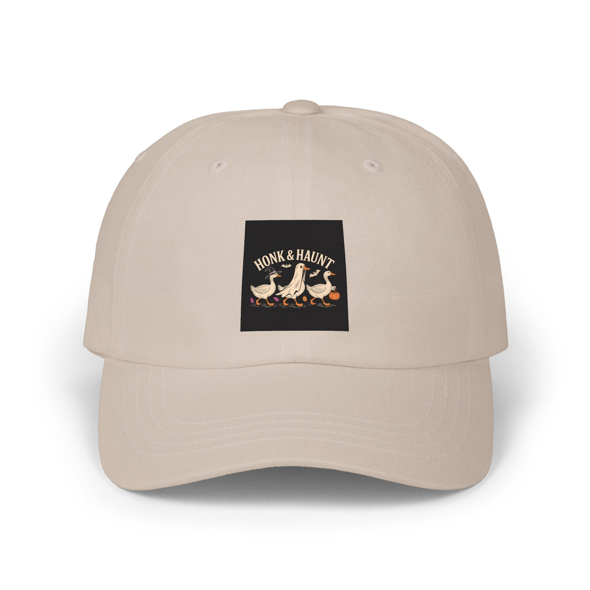 Honk & Haunt Geese Dad Cap, Funny Halloween Goose Hat, Vintage Spooky Season Embroidered Cap, Bird Lover Halloween Gift