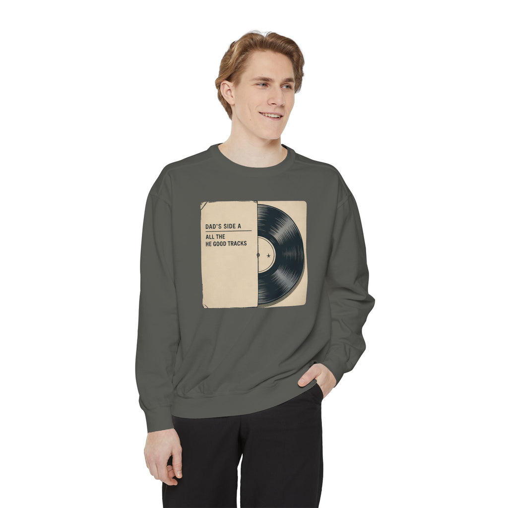 Dad Sweatshirt, Music Lover Dad Gift, Father's Day Sweatshirt, Vinyl Record Crewneck, Dad's Side A Shirt, Gift For Music Dad