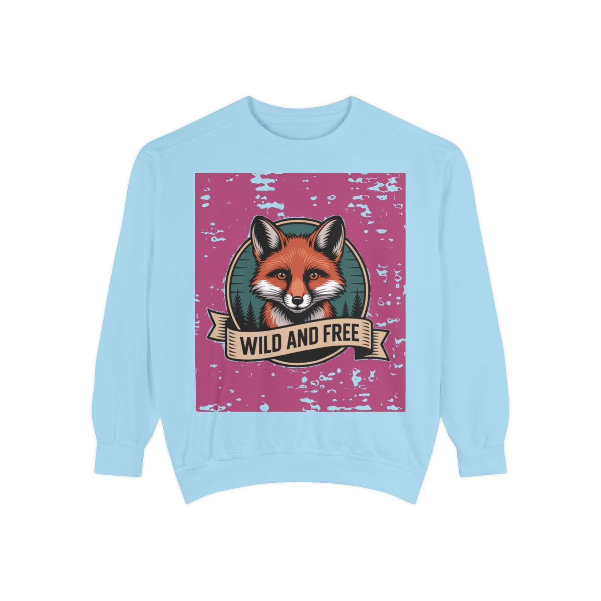 Retro Fox Badge Sweatshirt, Vintage Wildlife Crewneck, Wild and Free Outdoor Sweatshirt, Fox Lover Gift