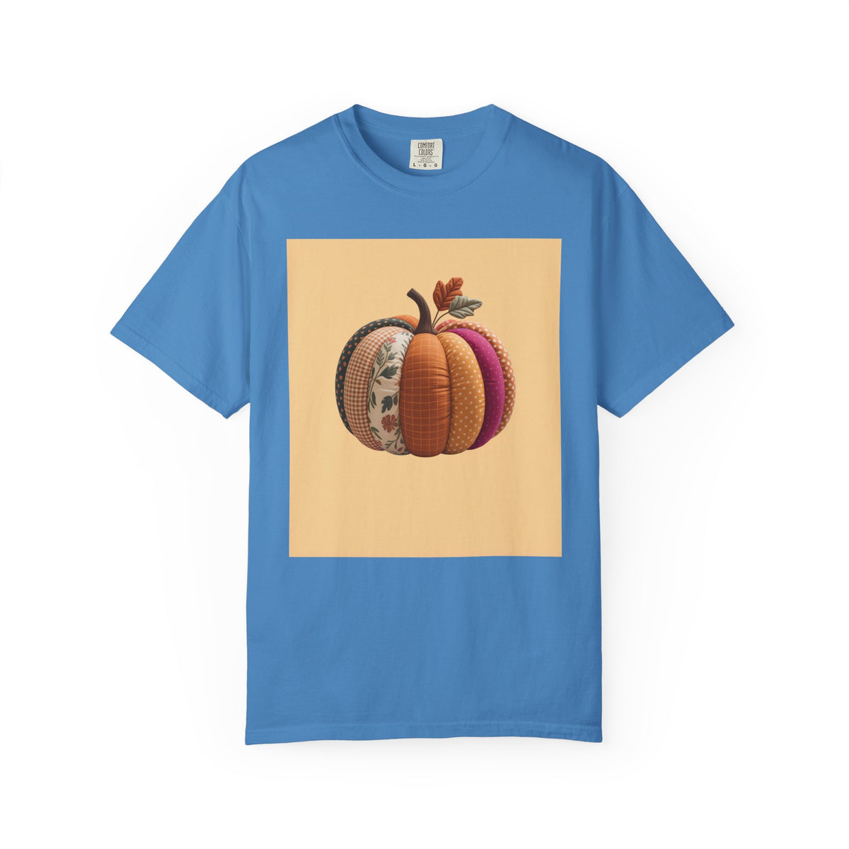 Patchwork Pumpkin T-Shirt, Cute Fall Pumpkin Halloween Shirt, Quilted Autumn Pumpkin Tee, Cozy Halloween Gift