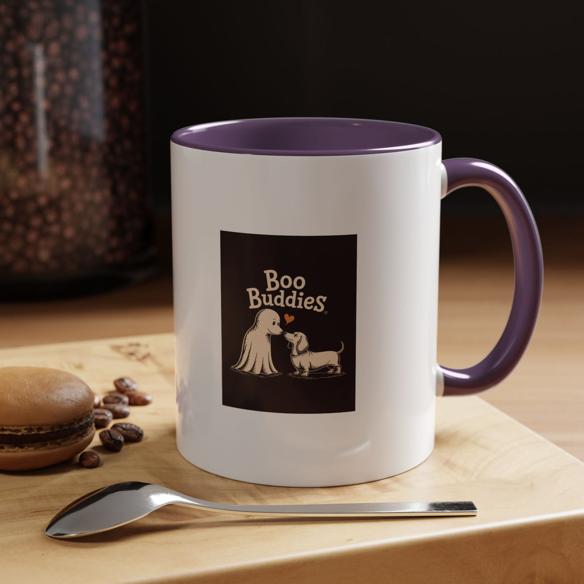 Boo Buddies Dog And Ghost Mug, Halloween Dachshund Ghost Coffee Mug, Cute Spooky Season Gift, Funny Dog Lover Halloween Mug