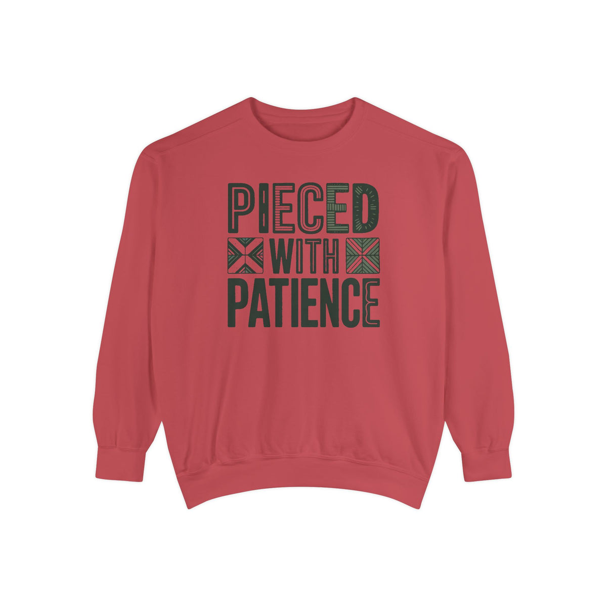 Quilting Sweatshirt, Pieced With Patience Crewneck, Gift For Quilter, Quilting Hobby Sweatshirt, Patchwork Lover Gift, Quilt Block Crewneck