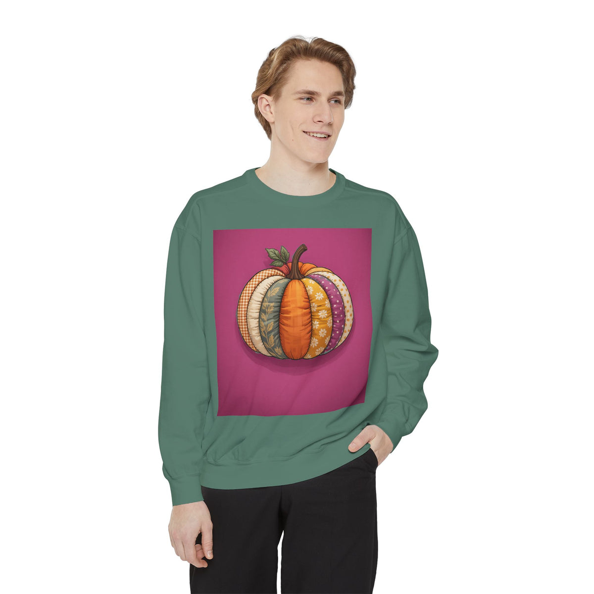 Patchwork Pumpkin Sweatshirt, Fall Quilted Pumpkin Crewneck, Halloween Sweatshirt, Cozy Autumn Gift, Cottagecore Fall Sweater