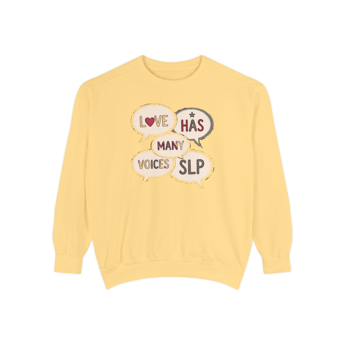SLP Sweatshirt, Valentine's Day Gift For Speech Language Pathologist, Love Has Many Voices Crewneck, Speech Therapist Valentine Gift, SLP A…