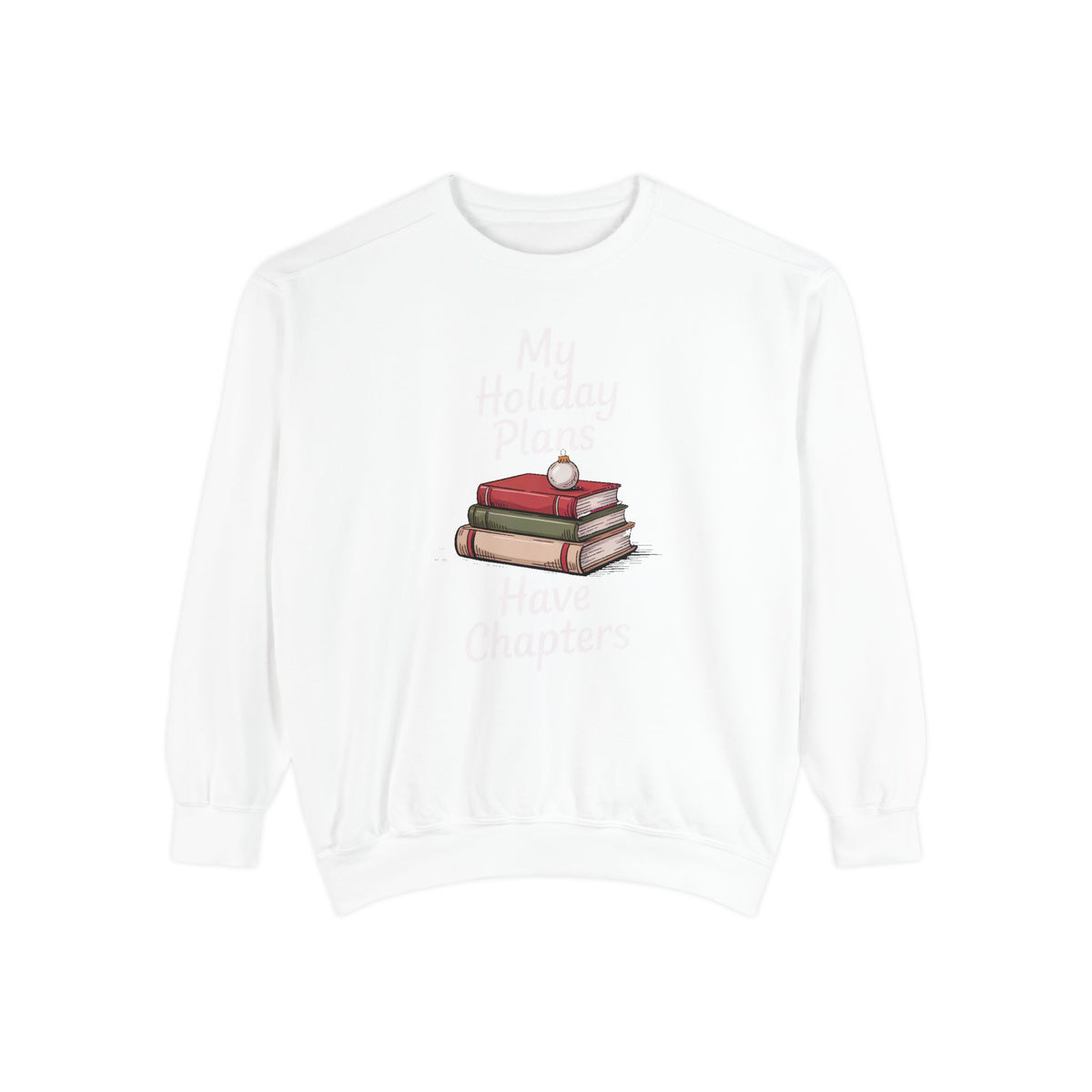 Bookish Christmas Sweatshirt, My Holiday Plans Have Chapters, Funny Book Lover Gift, Reader Christmas Crewneck, Bookworm Holiday Shirt, Boo…