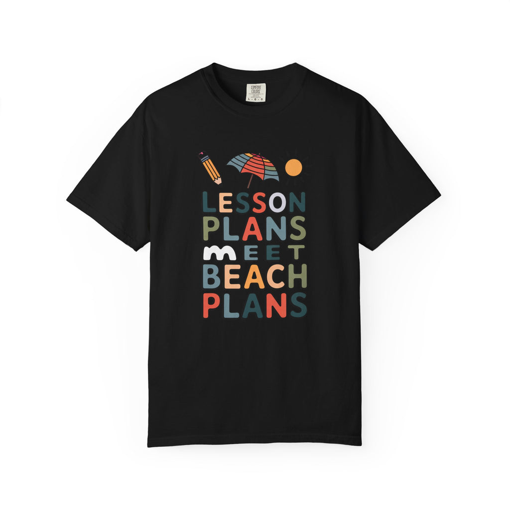 Teacher Summer Shirt, Lesson Plans Meet Beach Plans, End of School Year Gift For Teacher, Funny Summer Break Tee, Retired Teacher Shirt