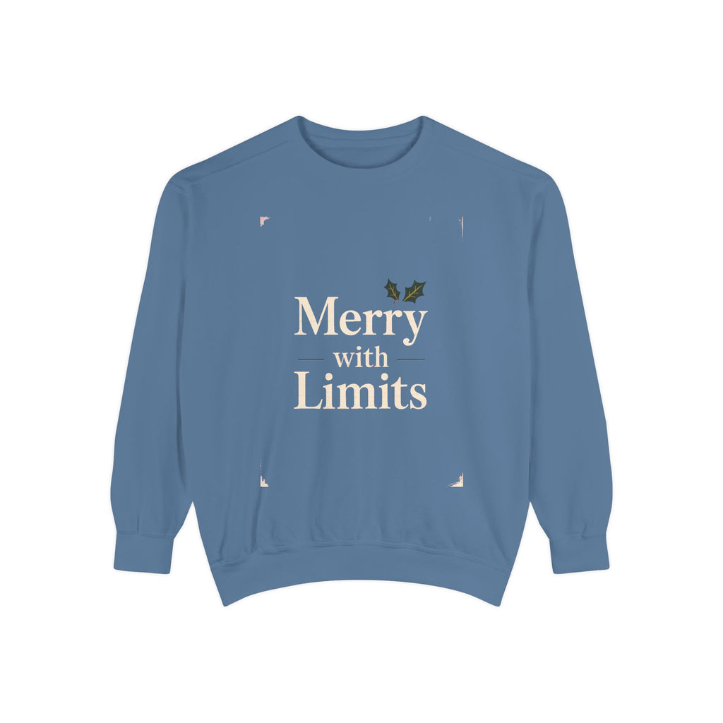 Busy Adult Christmas Sweatshirt, Merry With Limits Crewneck, Funny Christmas Gift For Tired Adults, Sarcastic Holiday Sweater, Dry Humor Xm…