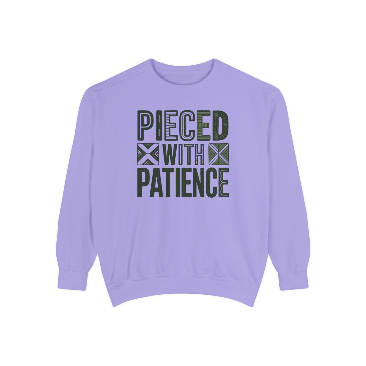 Quilting Sweatshirt, Pieced With Patience Crewneck, Gift For Quilter, Quilting Hobby Sweatshirt, Patchwork Lover Gift, Quilt Block Crewneck