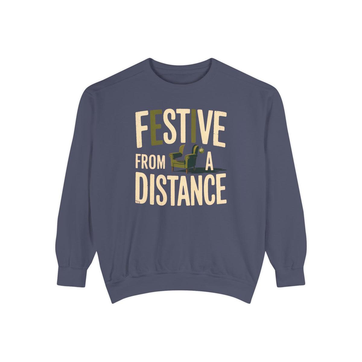 Introvert Christmas Sweatshirt, Festive From A Distance, Funny Christmas Gift For Introverts, Antisocial Holiday Crewneck, Cozy Christmas T…