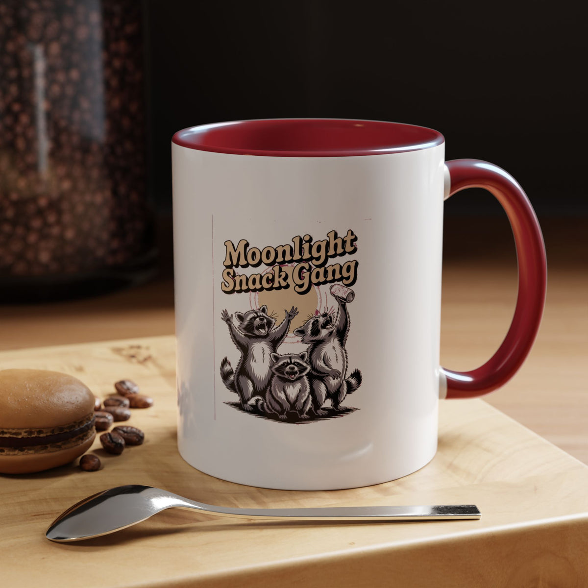 Retro Raccoon Mug, Moonlight Snack Gang Mug, Vintage 90s Raccoon Coffee Mug, Funny Trash Panda Gift, Retro Airbrush Style Mug