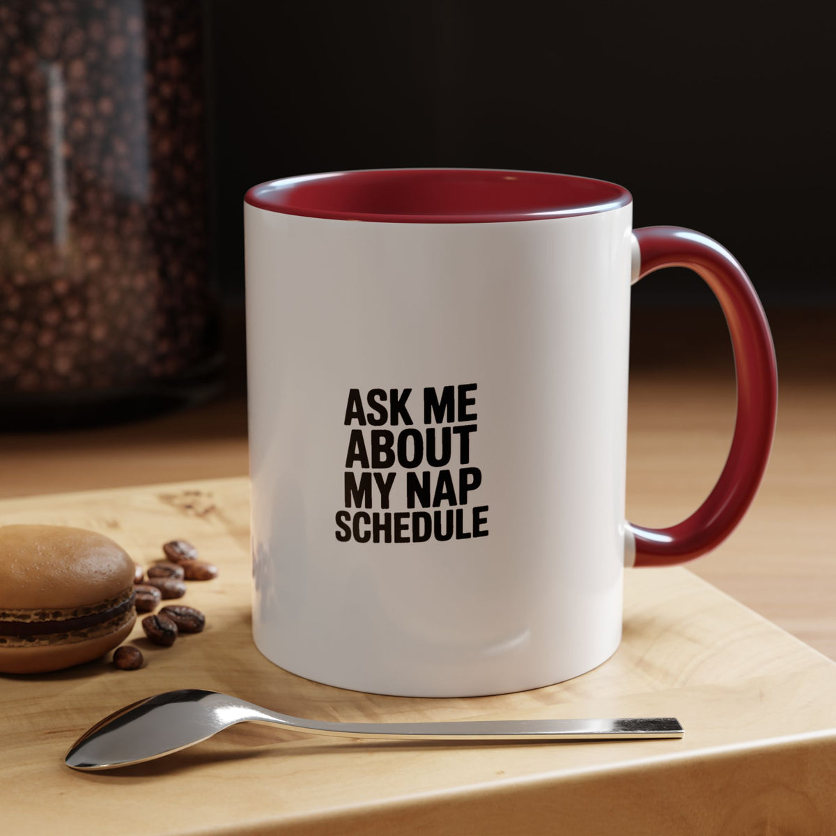 Ask Me About My Nap Schedule Mug, Funny Nap Lover Coffee Cup, Sarcastic Tired Mom Gift, Minimalist Typography Mug for Nap Enthusiasts
