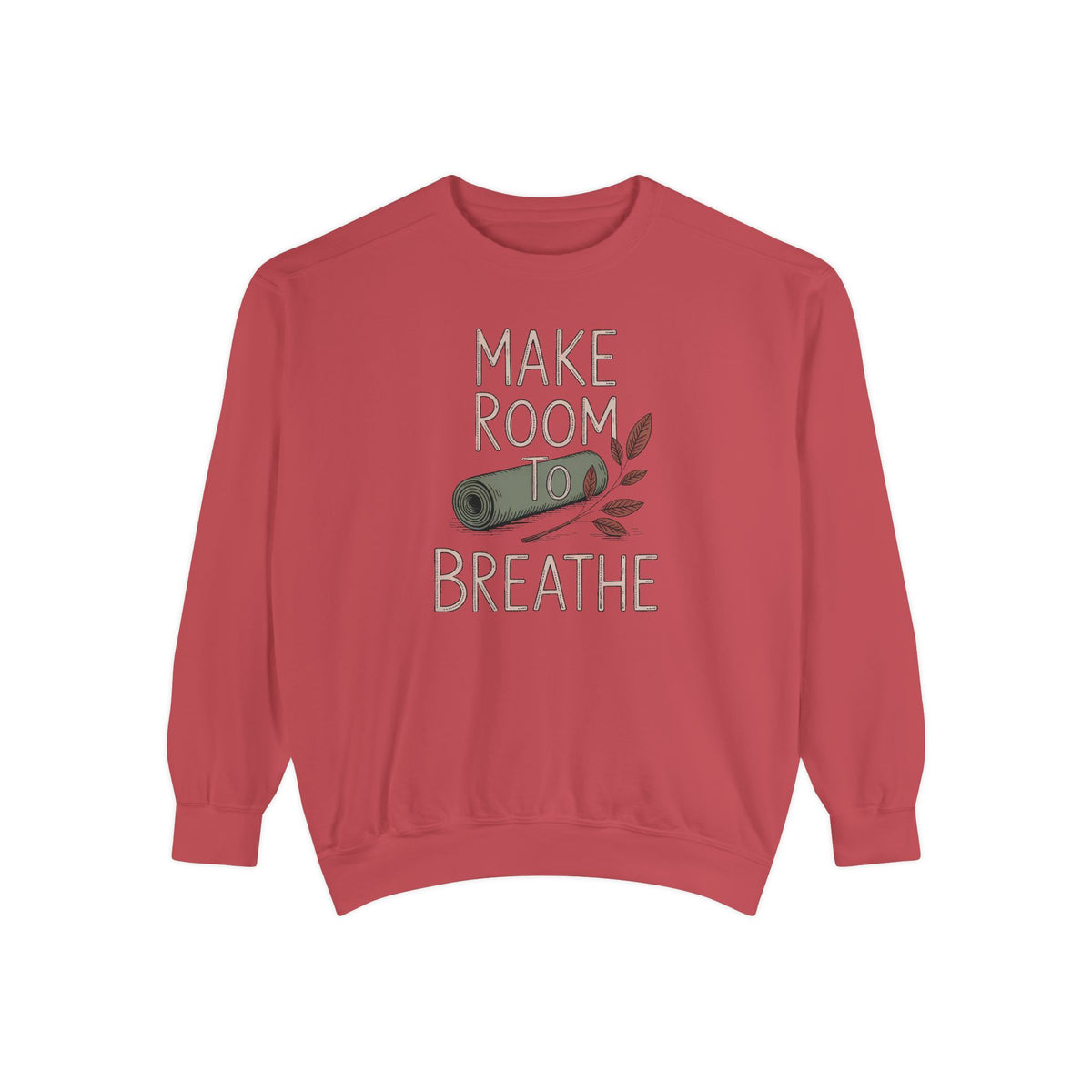 Yoga Lover Sweatshirt, Make Room To Breathe Crewneck, Yoga Hobby Gift, Embroidered Yoga Sweatshirt, Mindfulness Gift For Her, Yogi Pullover