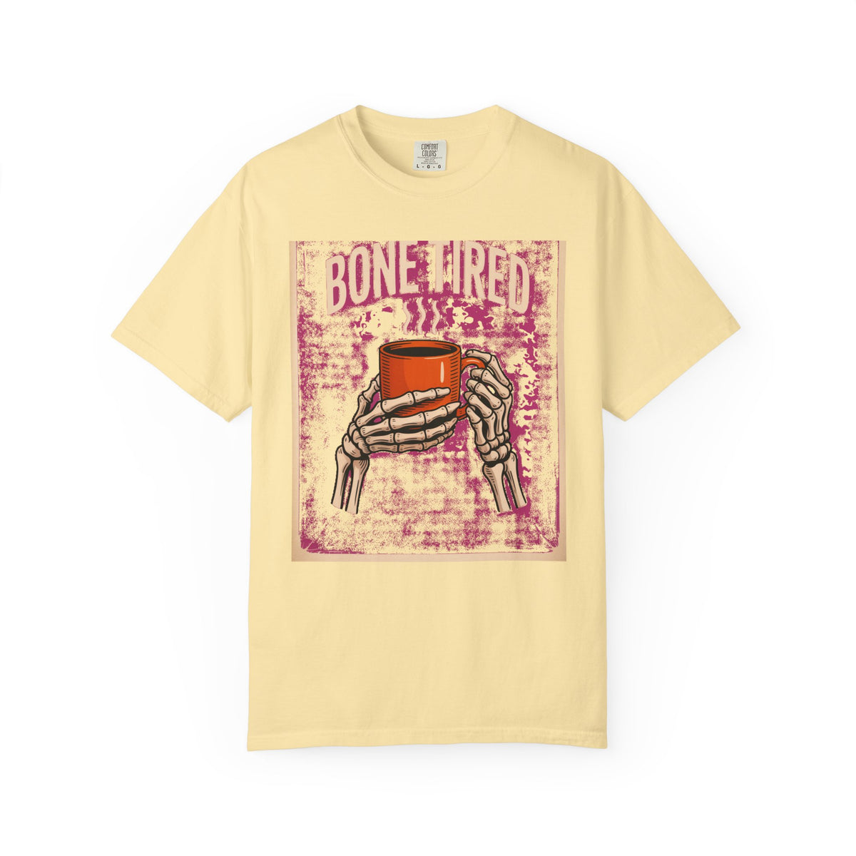 Bone Tired Coffee Shirt, Skeleton Hands Coffee Mug Tee, Halloween Shirt, Vintage Spooky Season T-Shirt, Funny Coffee Lover Gift