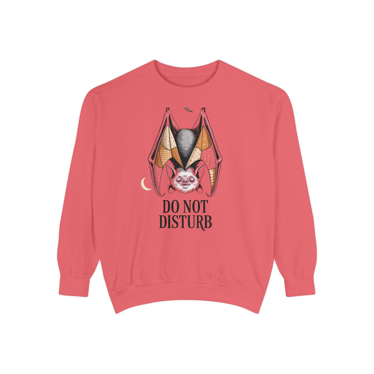 Do Not Disturb Bat Sweatshirt, Halloween Crewneck, Cute Sleepy Bat Embroidered Sweatshirt, Spooky Season Gift