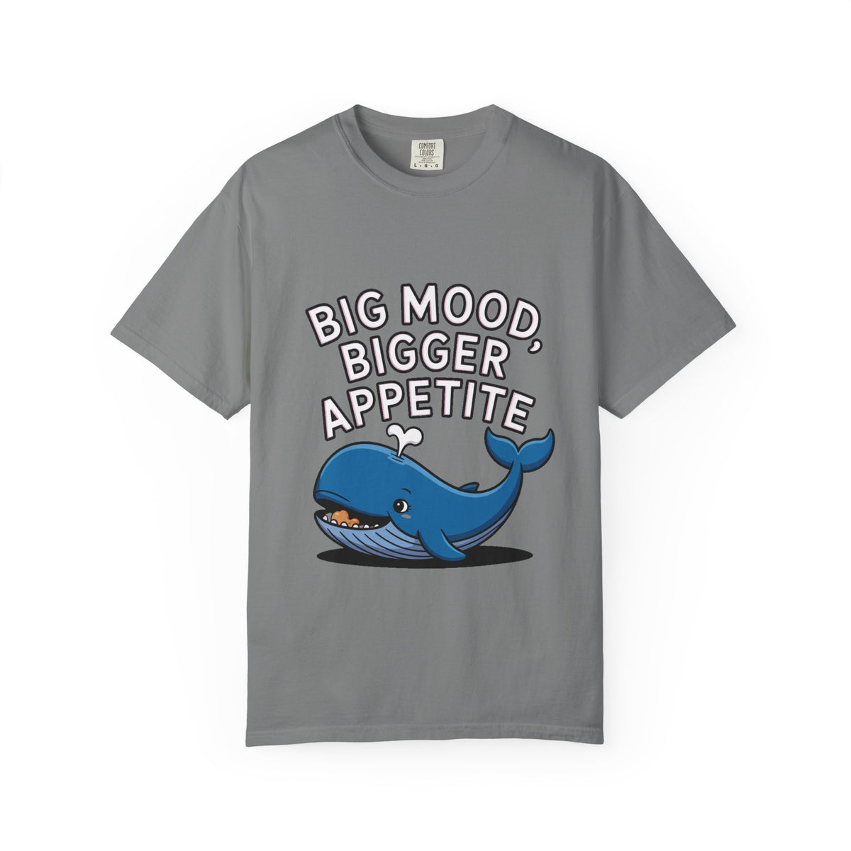 Funny Whale Shirt, Big Mood Bigger Appetite T-Shirt, Cute Snack Lover Tee, Foodie Gift for Whale Lovers