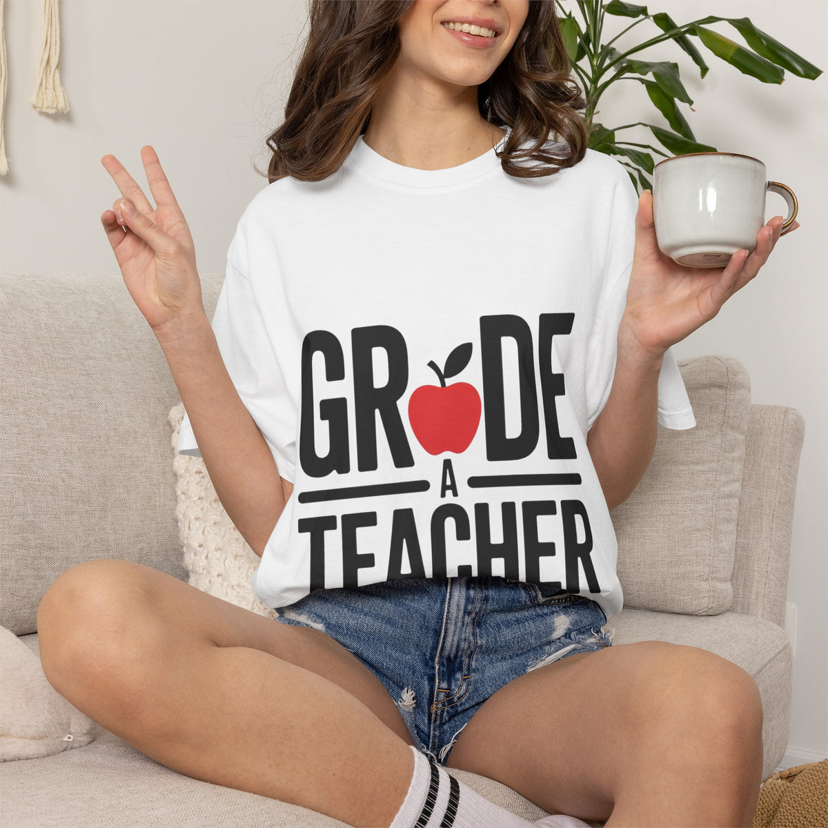 Grade A Teacher Shirt, Funny Apple Teacher T-Shirt, Cute Teacher Appreciation Gift, Back to School Tee for Teacher