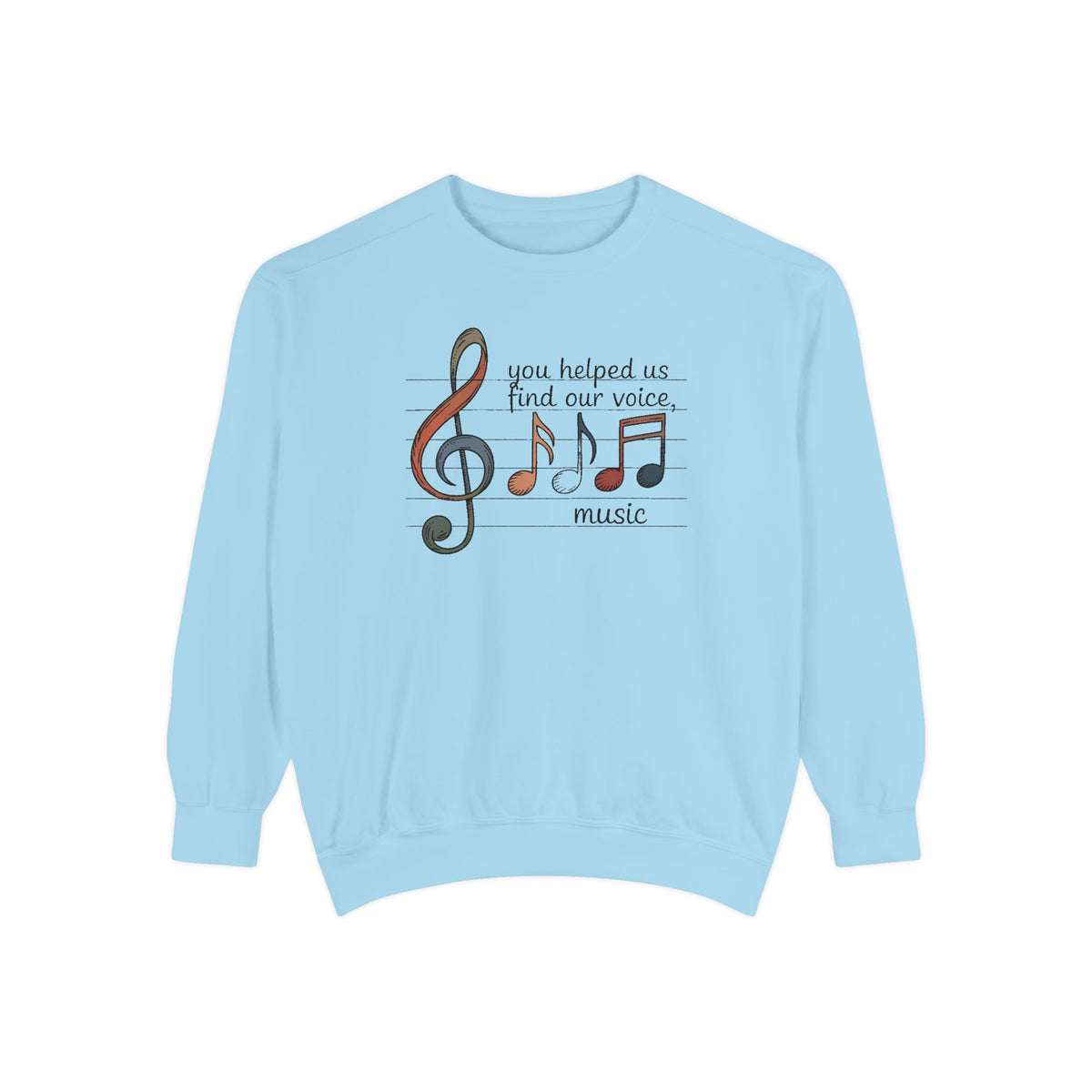 Music Teacher Sweatshirt, You Helped Us Find Our Voice, Teacher Appreciation Gift, Choir Teacher Crewneck, Band Director Gift, Music Teache…