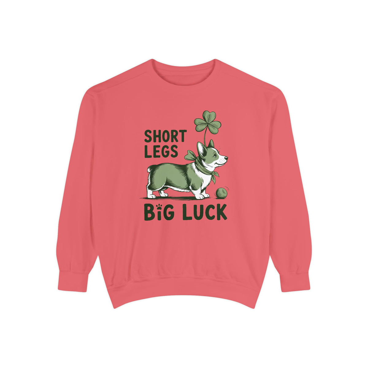 Corgi Owner Sweatshirt, St Patrick's Day Gift For Corgi Mom, Short Legs Big Luck Crewneck, Funny Corgi Lover Tee, Lucky Dog Owner Sweatshirt