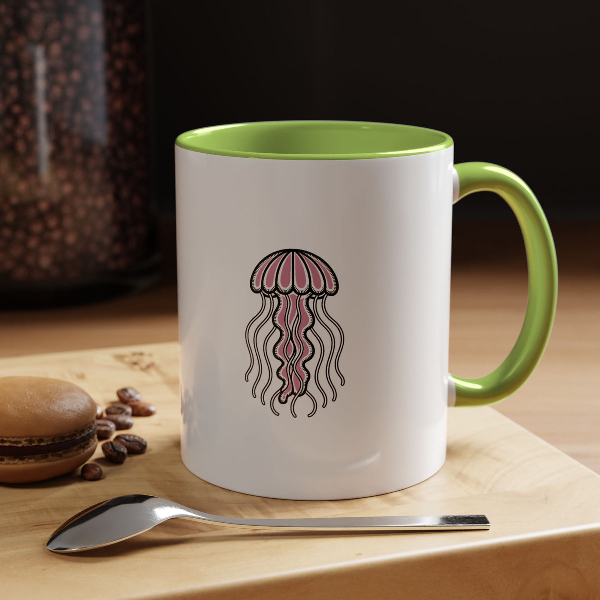Cute Jellyfish Mug, Glowing Jellyfish Coffee Cup, Ocean Lover Gift, Cute Sea Animal Ceramic Mug, Ocean Lover Gift