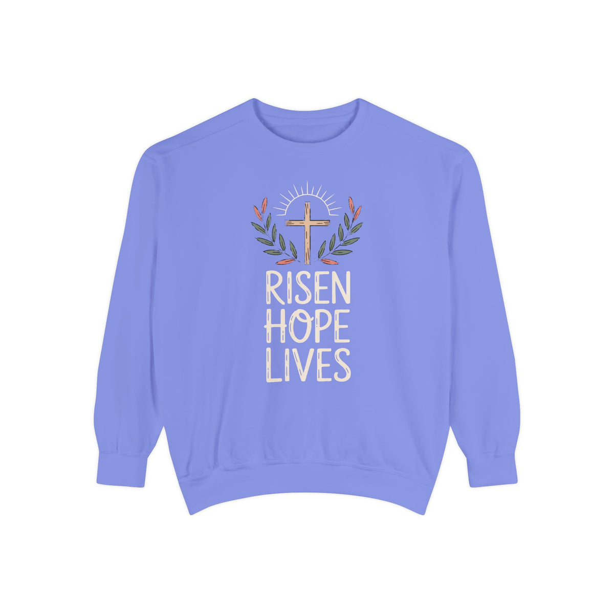 Christian Easter Sweatshirt, Risen Hope Lives Crewneck, He Is Risen Gift, Religious Easter Crewneck, Faith Based Easter Gift, Cross Sweatsh…