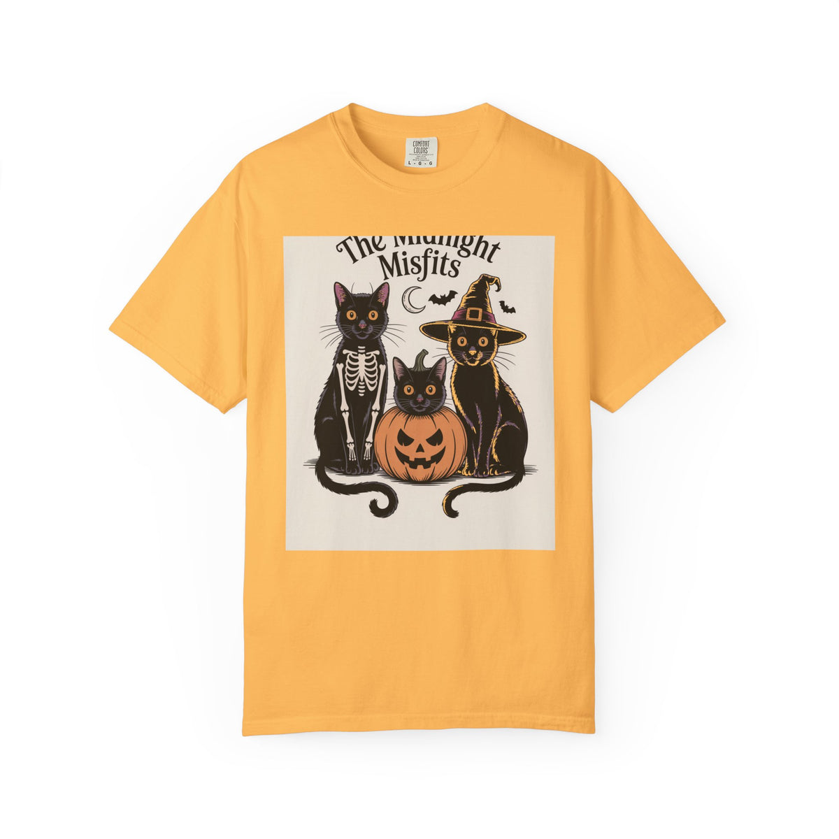 The Midnight Misfits Cats Halloween Shirt, Funny Black Cat Costume Tee, Spooky Season Portrait T-Shirt, Cat Lover Gift