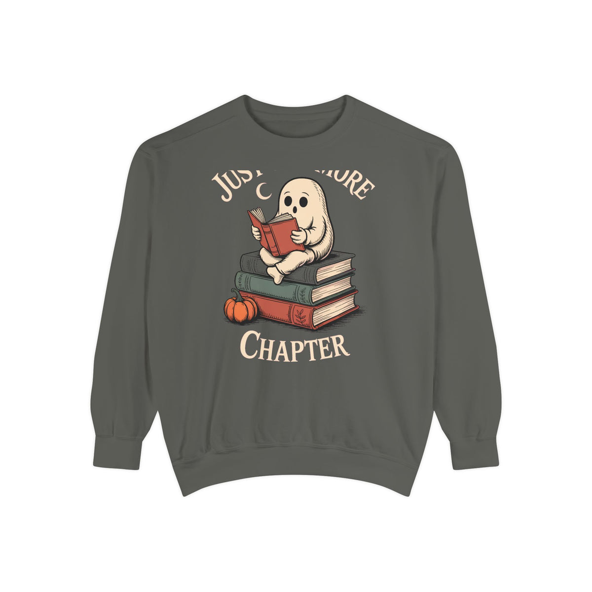 Just One More Chapter Ghost Sweatshirt, Halloween Reading Crewneck, Bookish Ghost Sweatshirt, Cozy Fall Book Lover Gift