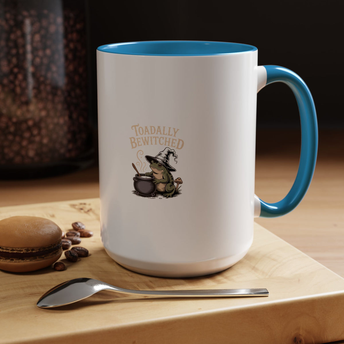 Toadally Bewitched Mug, Witchy Toad Halloween Mug, Cottagecore Witch Cauldron Coffee Cup, Vintage Storybook Halloween Gift