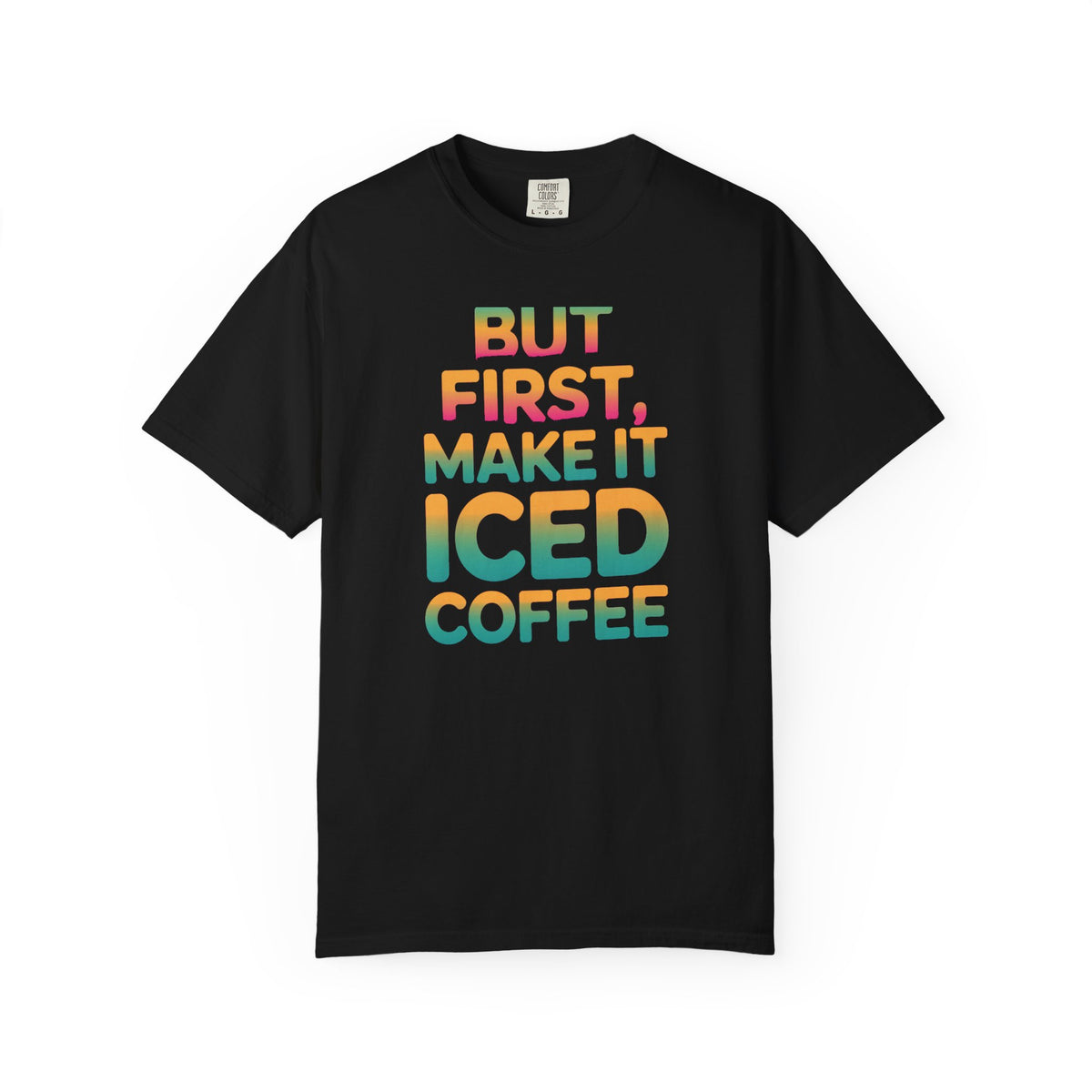 But First Make It Iced Coffee Shirt, Retro Gradient Coffee Lover Tee, Funny Iced Coffee Addict T-Shirt, Cute Summer Gift